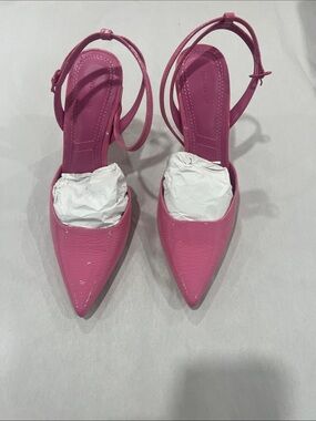 Bershka Hot Pink Pointed Slingback Pumps